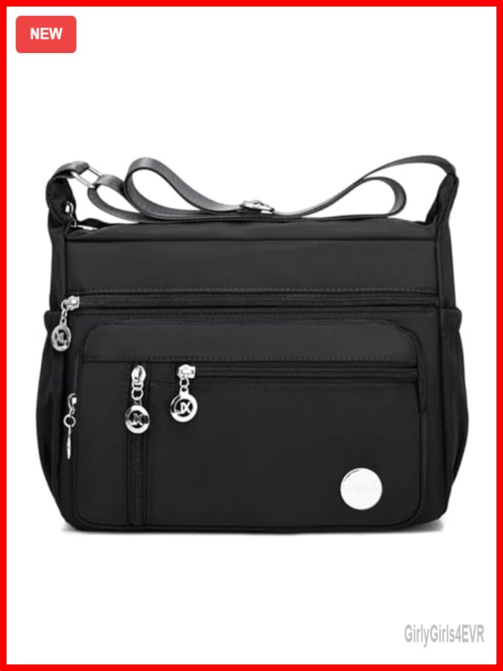 Nylon Messenger Bag Women Waterproof Tote with Multiple Pockets